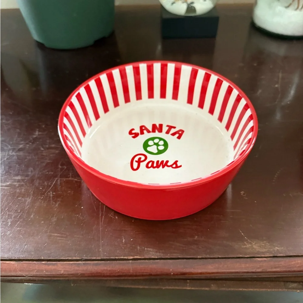 Santa Paws Striped Pet Bowl